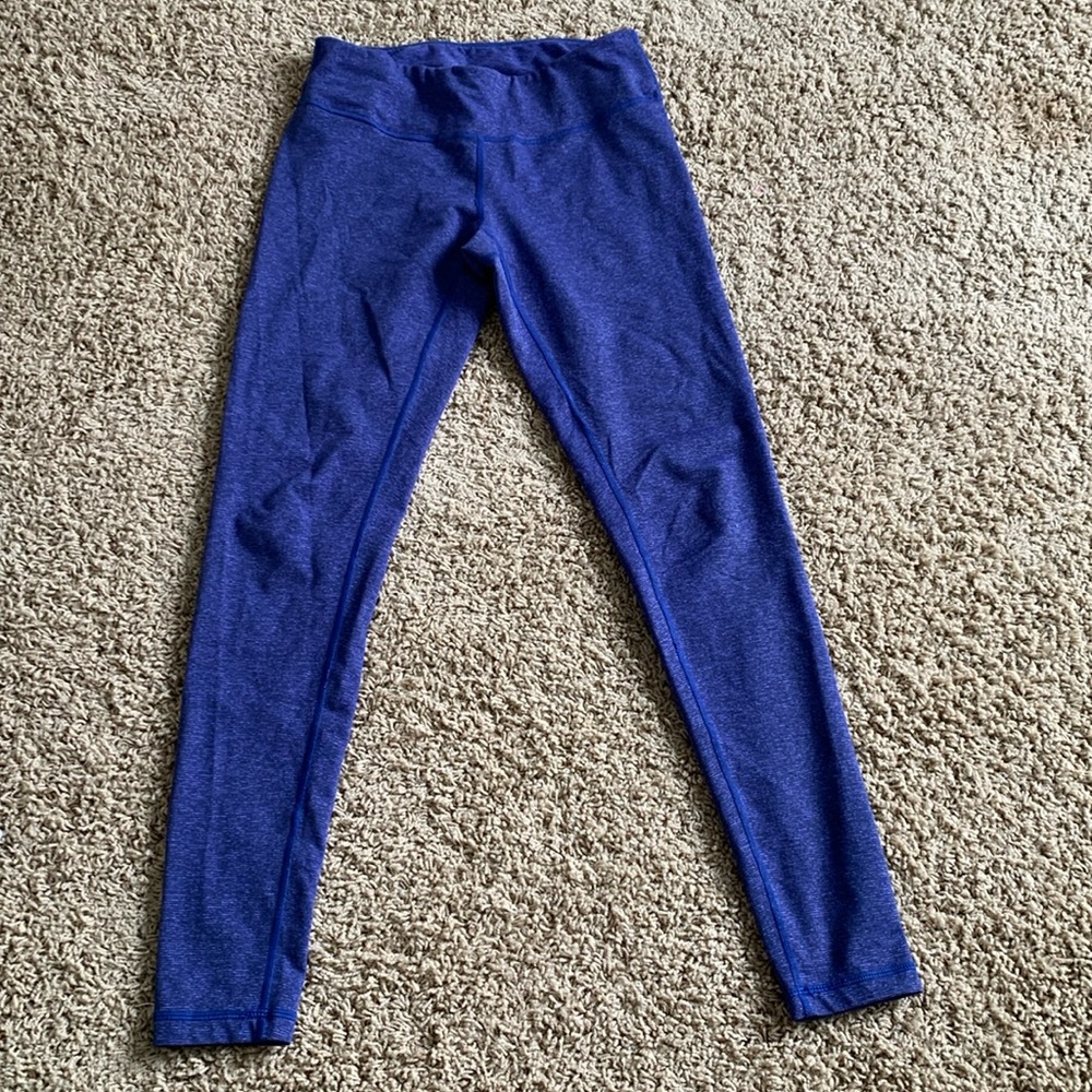 Purple striped leggings